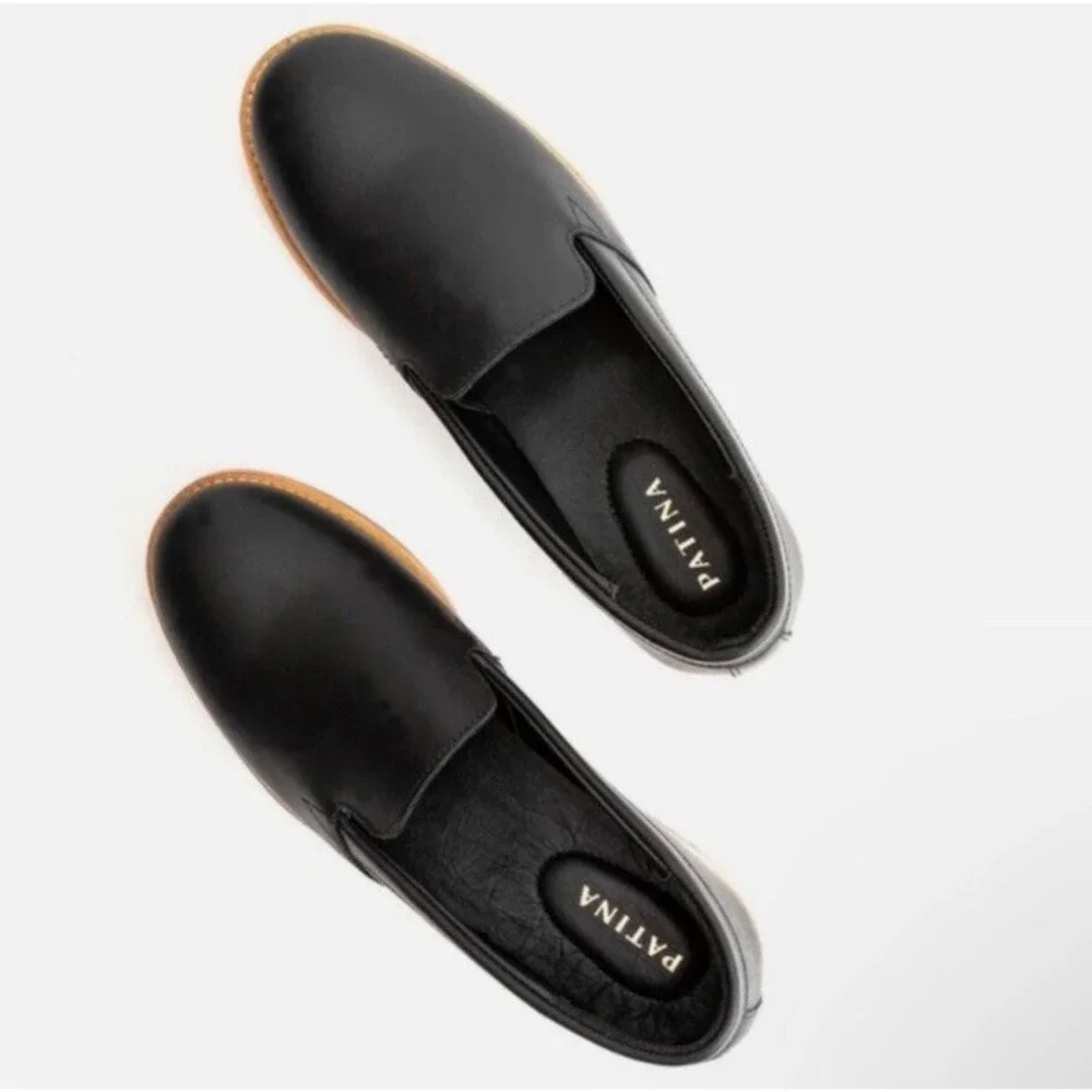 Patina by Portland Rounded Leather Loafer in Black Size 7.5